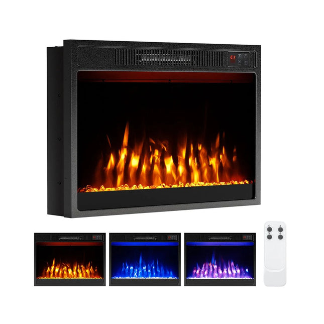 23 Inches Electric Fireplace Insert 750W/1500W Fireplace Heater