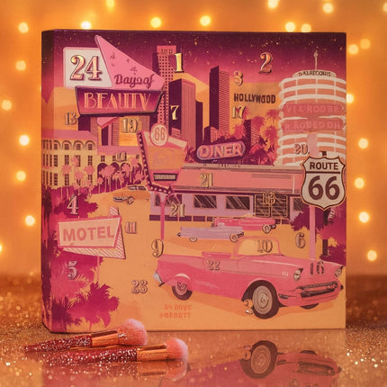Q-Ki 24 Days Hollywood Beauty Makeup Advent Calendar 2025 & Xmas Cards Christmas Gifts Sets for Girls Teenagers, Girlfriend Gifts Advent Calendar Makeup, Self Care Gifts for Women