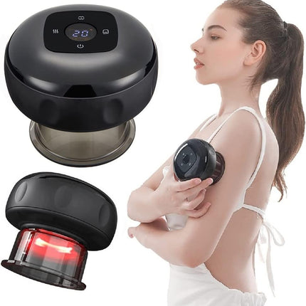Smart Cupping Therapy Set,Upgrade Cellulite Remover Massager,Rechargeable 4 in 1 Vacuum Therapy Machine for Pain Relief, Electric Gua Sha Cupping Massage Tool (12 Level-Black)