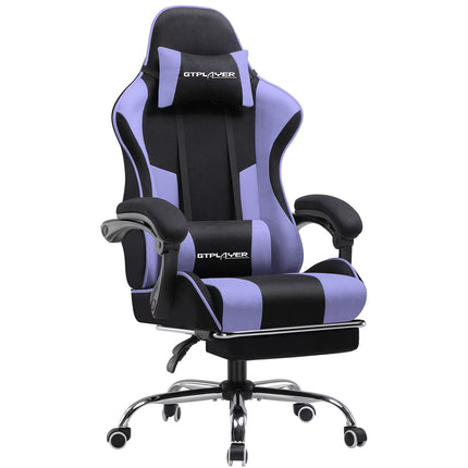 Gaming Chair, Computer Chair with Footrest and Lumbar Support, Height Adjustable Gaming Chair