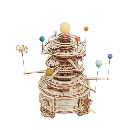 Rokr 316PCS Rotatable Mechanical Orrery DIY Wooden Model Building Block Kits Assembly Toy Gift for Children Adult ST001