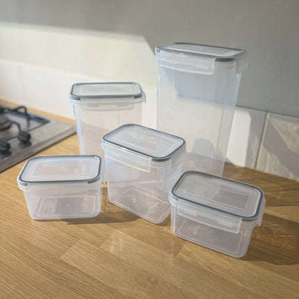 NEW! 14Pc Airtight Reusable Plastic Kitchen Food Storage Container Organiser Set