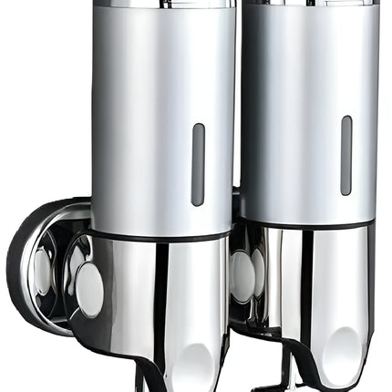 Chrome Hand Wash Liquid Shampo Soap Pump Dispenser Wall Mounted Bathroom Kitchen