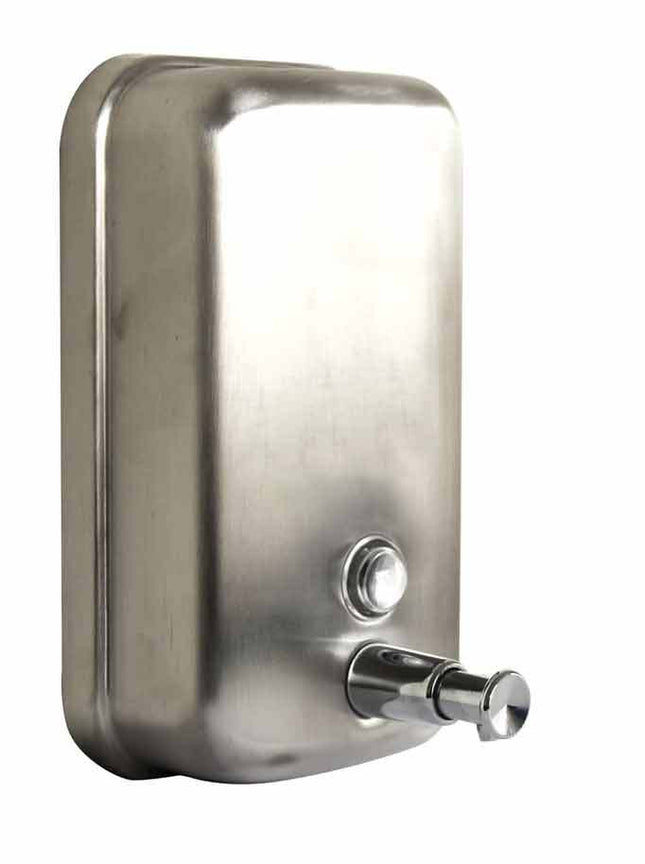 Stainless Steel Soap Dispenser Wall Mounted Shampoo Pump Action Kitchen Catering