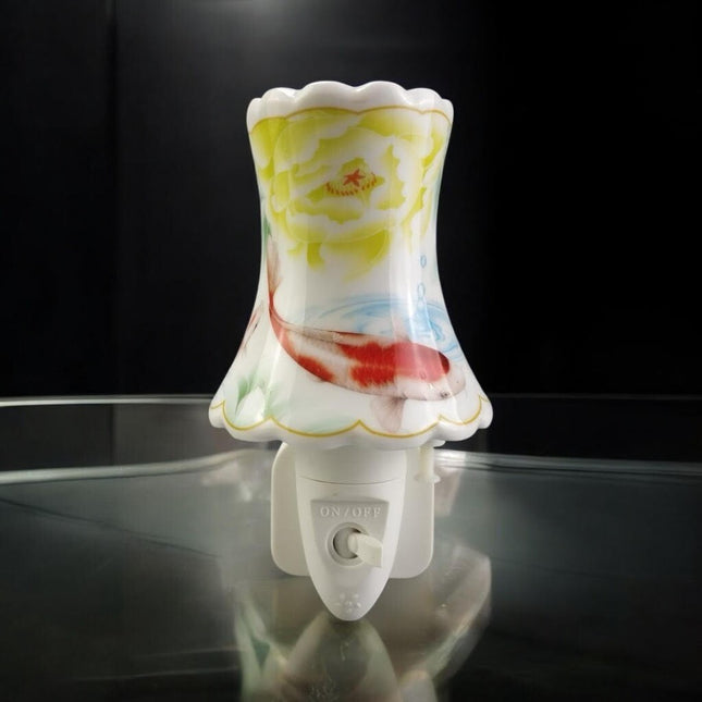 LED Night Light - Floral Ceramic Design with Brand New Box, Perfect for Bedroom