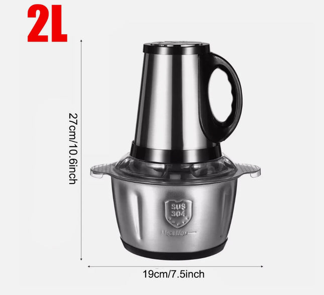 2L Electric Chopper Food Processor Multi Blender Meat Fruit Vegetable Mixer Tool
