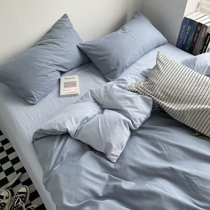 Casual-Blue Moonlight | Washed Cotton Skin-Friendly Duvet Cover Set (Duvet Cover + Pillowcase)