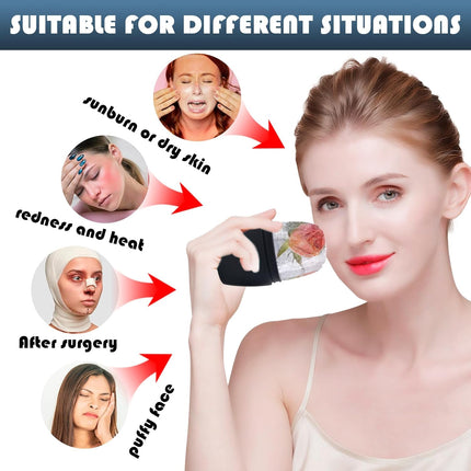 Gua Sha Stone and Face Roller, Gua Sha Set and Ice Face Rollers, Massage Tool for Skin Care Routine, Guasha Tool, Neck and Body Muscle, Fface Massager Roller, Facial Ice Rollers, Black