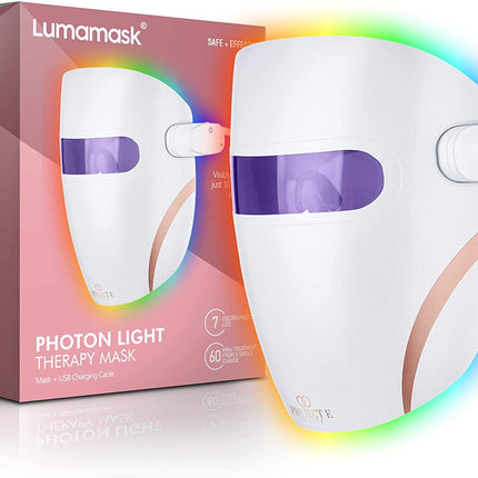 Lumamask LED Light Therapy by  | 7 LED Colors | Anti-Aging Skincare | Reduce Fine Lines & Wrinkles | Skin Tightening | Lightweight & Wireless