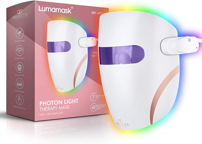 Lumamask LED Light Therapy by  | 7 LED Colors | Anti-Aging Skincare | Reduce Fine Lines & Wrinkles | Skin Tightening | Lightweight & Wireless