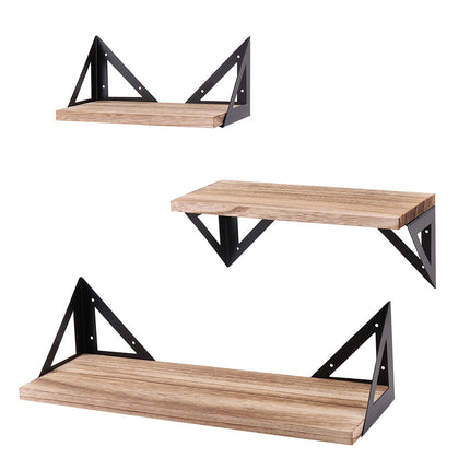 3X Corner Wall Shelves Industrial Wood Floating Shelf for Souvenirs Ornaments De