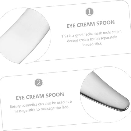 Stainless Steel Eye Cream Spoon 304 Metal Facial Mask Spoon Cosmetic Applicator Skin Care Tool Small Crescent Shape for Precise Makeup Application