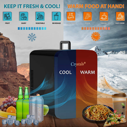 10L Mini Fridge Table Top Electric Cooler Portable Bedroom Ice Box Office Car UK