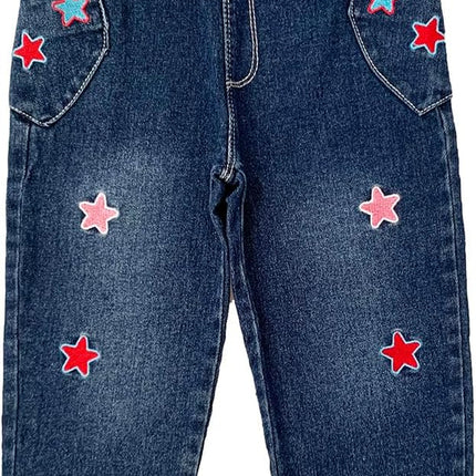 2-10Years Spring Autumn Girls 2Pcs Clothing Sets Long Sleeve Knit Sweater and Embroidery Jeans