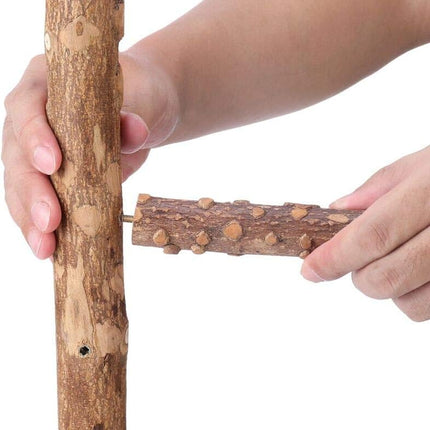 Bird Perch Nature Wood Stand for 3-4Pcs Small Parrots (M)