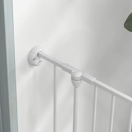 2 in 1 Dog Pen, Safety Pet Gate, 6 Panels, for Medium Dogs, 90Hcm - White