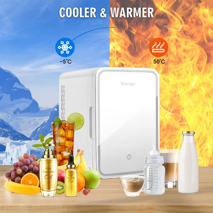 10 L Portable AC/DC Beauty Fridge with LED Mirror