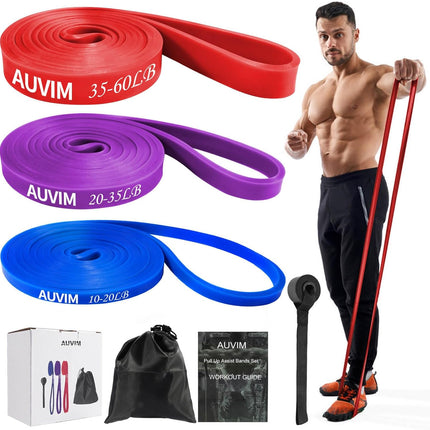 AUVIM Resistance Bands Set Pull up Bands 3 Different Levels Exercise Bands for M