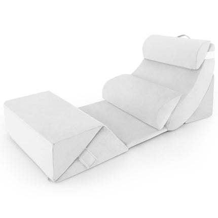 7 PCS Adjustable Support Pillow Set Bed Wedge Pillows with Memory Foam