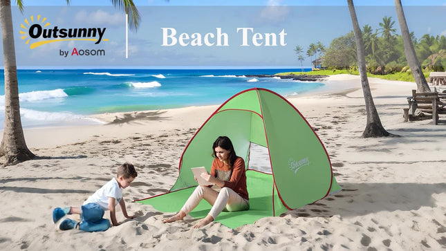 Beach Tent Instant Camping Portable Pop up Automatic Carry Case Blue Hiking