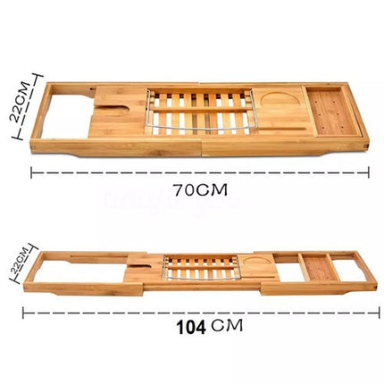 Extendable Bathtub Caddy Tray Bamboo Bath Tub Storage Rack Shelf Holder Bathroom