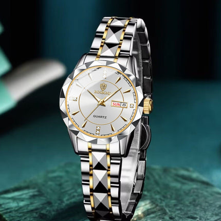 Ladies Luxury Quartz Watch Stainless Steel Waterproof Casual Wristwatch Boxed