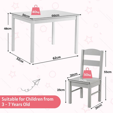 Kids Table and 4 Chairs Set for Toddlers Dining, Drawing, Reading