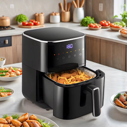 4.7L Air Fryer with Smart Touch Display 60 Minutes Timer & 80°C-200°C Adjustable Temperature& 8 Preset Cooking Modes