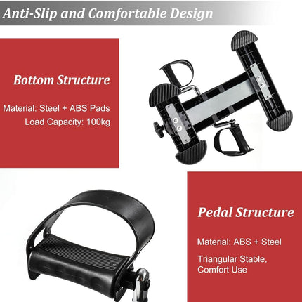 Mini Exercise Bike Pedal Exerciser Arm Leg Cycle Machine Adjustable Resistance