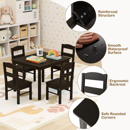 Kids Table and 4 Chairs Set for Toddlers Dining, Drawing, Reading