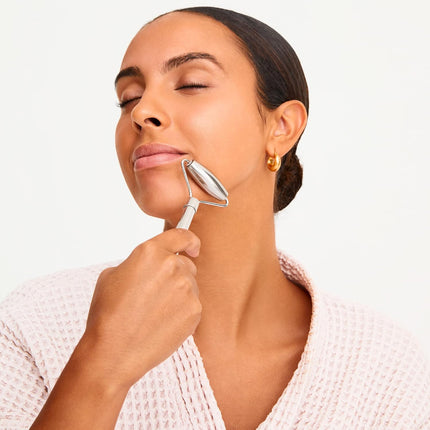 Liquid Gym Facial Roller, Stainless Steel Face Roller Massager for Puffy Eyes and Dark Circles, Face Sculpting Tool