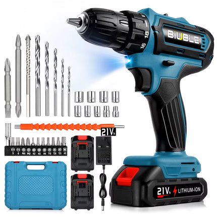 21V Cordless Impact Drill High-Power Rechargeable Electric Drill Lithium Battery Multifunctional Screwdriver