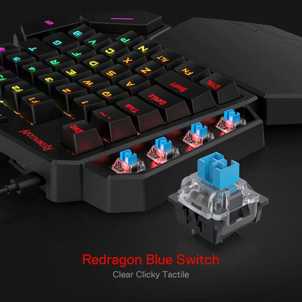 K585 DITI One-Handed RGB Mechanical Gaming Keyboard,Wrist Rest 42 Keys Type-C Professional Gaming Keypad Hot-Swappable