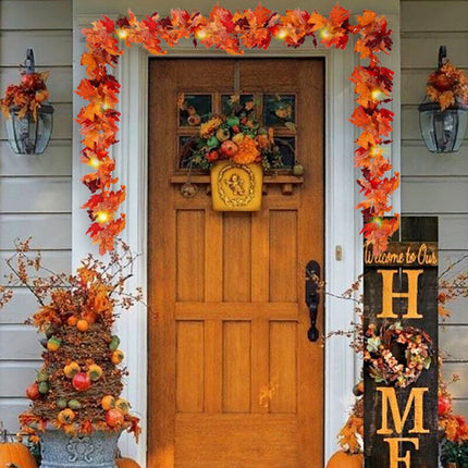 175Cm Artificial Autumn Fall Maple Leaves Garland Hanging Plant Halloween Decor