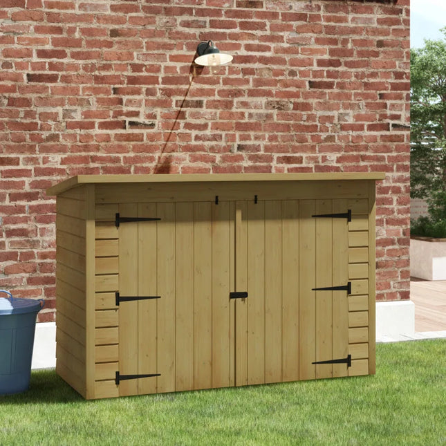 7 Ft. W X 3 Ft. D Tongue and Groove Pent Wooden Bike Shed