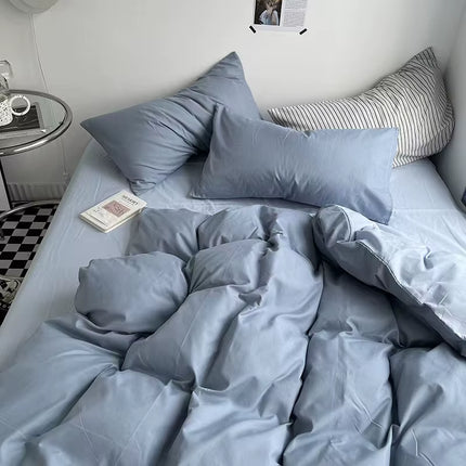 Casual-Blue Moonlight | Washed Cotton Skin-Friendly Duvet Cover Set (Duvet Cover + Pillowcase)