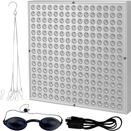 Home Tanning Lamp,Face and Body Sunlamp with Hanging Ring Hook and Blindfold,460Nm Full Blue Therapy Lamp LED Skin Tanning Light with 225Pcs Leds 15W,Eye Protection Self Tanning Machine for Face,Body