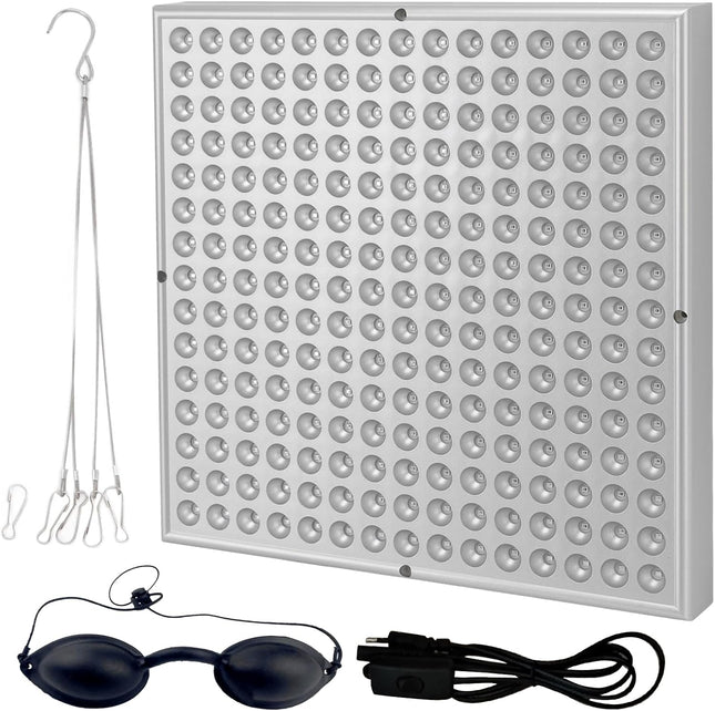 Home Tanning Lamp,Face and Body Sunlamp with Hanging Ring Hook and Blindfold,460Nm Full Blue Therapy Lamp LED Skin Tanning Light with 225Pcs Leds 15W,Eye Protection Self Tanning Machine for Face,Body