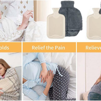 Foot Warmer,2L Heated Feet Warmer with Removeable & Washable Plush Cover Warm in Winter for Feet Pain Relief,Women and Men,Non Electric Heated Foot Warmers for Home,Office,Size 35 to 45 (Without Heel)