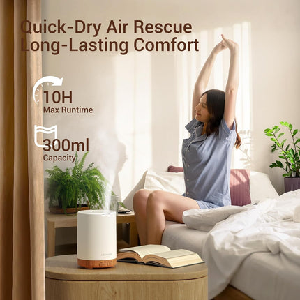 ASAKUKI 300Ml Essential Oil Diffuser, Ultrasonic Aroma Scented Oil Diffuser