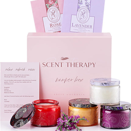 Adelegourdain Aromatherapy Candle Set - Birthday Present for Women - Long-Burnin