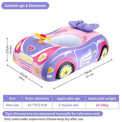 Kid Inflatable Swimming Car Boat Seat Sunshade Baby Swim Float Ring Pool Summer