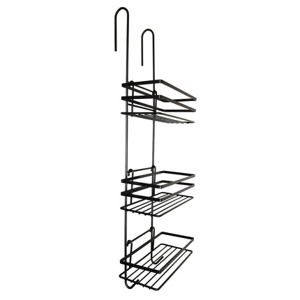 Shower Caddy 3 Tier Bathroom Storage Organiser Hanging Basket Metallic Black