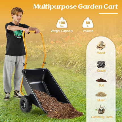 Heavy-Duty Garden Utility Cart with Pneumatic Tires