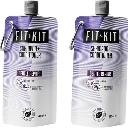 Gentle Repair Shampoo & Conditioner Set | Caffeine & Coconut Milk Post Workout Hair Recovery | Strengthens & Moisturises a Dry Scalp to Help Minimise Loss & Support Healthy Growth | 2 X 200Ml