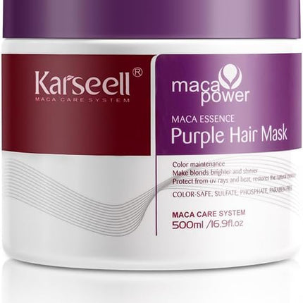 Purple Hair Mask 500Ml Neutralizes Yellow Tones Deep Nourish Brighten Hair for Light Blonde, Platinum, White or Grey Hair