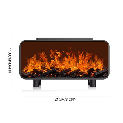 7 Colors Fire Aroma Diffuser Humidifier Mute Work for Home Office Yoga (Black)