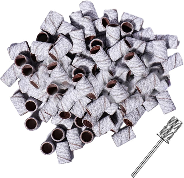 100 Pcs Sanding Bands for Nail Drill, 240 Grit Nail Drill Bits Electric Nail Files Sanding Band for Nails Gel Manicures & Pedicure