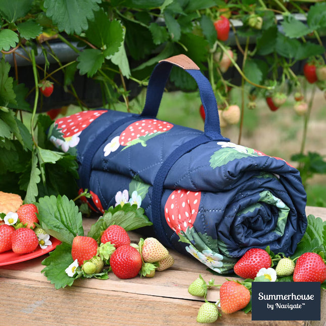 Strawberries & Cream Picnic Blanket, 175 X 140Cm