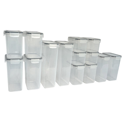 NEW! 14Pc Airtight Reusable Plastic Kitchen Food Storage Container Organiser Set